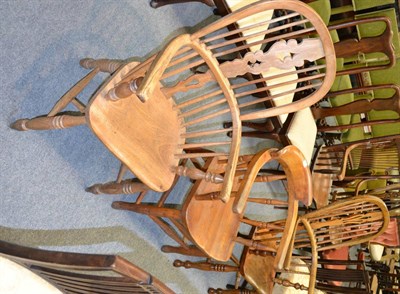 Lot 1355 - 19th century Windsor chair and a High Wycombe captains chair (2)