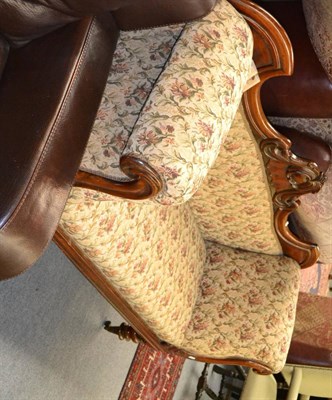 Lot 1363 - A Victorian mahogany sofa with machine woolwork upholstery