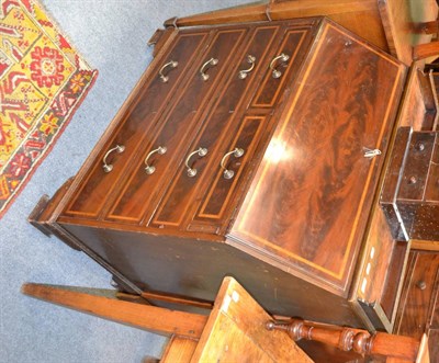 Lot 1386 - Edwardian inlaid mahogany bureau and a collector's chest