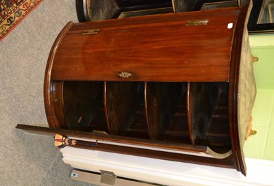 Lot 1406 - A mahogany bow fronted wall hanging corner cupboard