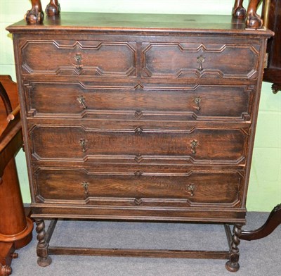 Lot 1413 - An Edwardian Jacobean Revival chest of drawers