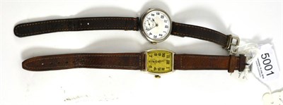 Lot 5001 - Two silver Rolex wristwatches, one movement stamped Unicorn and Rolco