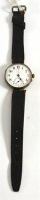 Lot 5011 - A silver cased wristwatch, wire lugs