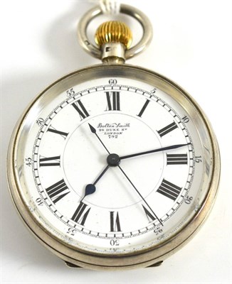 Lot 5039 - A silver centre seconds deck watch, dial signed Bolton Smith, movement stamped with broad arrow and