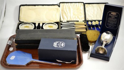Lot 5056 - Cased plated flatware, two 1977 plated goblets designed by Robert Welch etc