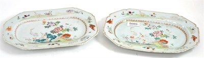 Lot 5089 - A pair of 18th century Chinese famille rose hexagonal dishes