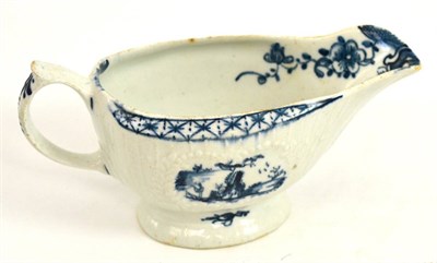 Lot 5116 - 18th century Lowestoft blue and white sauce boat