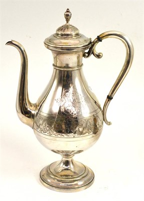 Lot 5118 - A Continental silver coffee pot