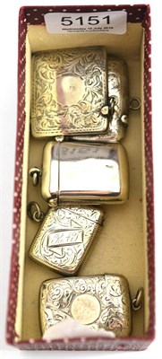 Lot 5151 - Five silver vesta cases