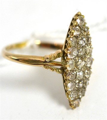 Lot 5152 - A diamond navette ring