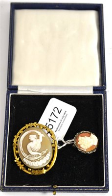 Lot 5172 - Two cameo brooches