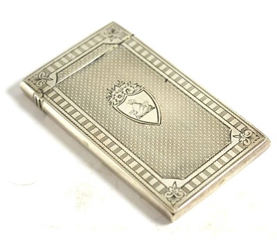 Lot 5175 - A silver card case with crest, Frederick William Baver probably 1881