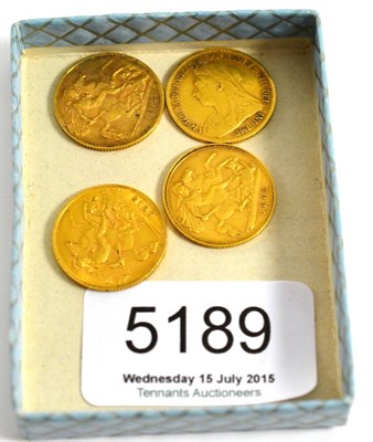 Lot 5189 - Four half sovereigns; 1900, 1902, 1912 and 1913