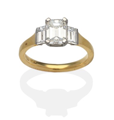 Lot 336 - An 18 Carat Gold Diamond Solitaire Ring, an octagonal cut diamond in a white claw setting...