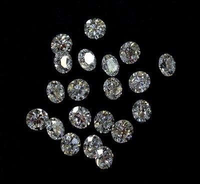 Lot 378 - Twenty Loose Round Brilliant Cut Diamonds, estimated diamond weight 0.28 carat each...