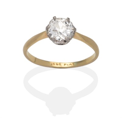 Lot 397 - A Diamond Solitaire Ring, an old cut diamond in a white claw setting with an extended...