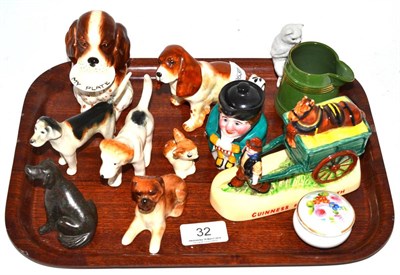Lot 32 - A tray of small ornamental ceramics including Beswick and a Carltonware ";Guinness For...