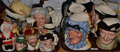 Lot 42 - Eighteen various pottery Toby and character jugs by Royal Doulton and others (on two trays)