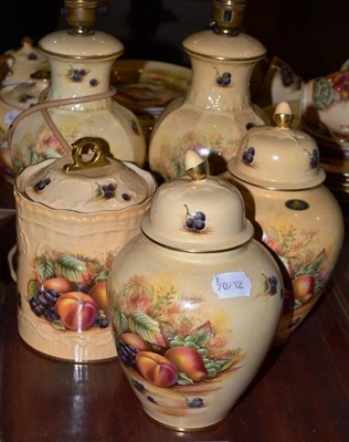 Lot 45 - Collection of Aynsley, Orchard gold pattern china, including pair of lamps, pair of covered...