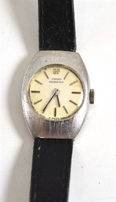 Lot 54 - A lady's stainless steel wristwatch signed Girard Perregaux
