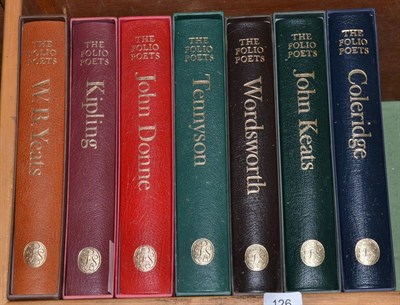 Lot 126 - The Folio Poets, seven volumes in quarter morocco and slipcases
