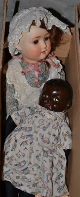 Lot 130 - S H 1909 doll and composition black doll