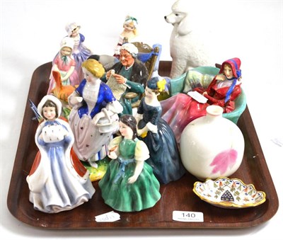 Lot 140 - Assorted Royal Doulton and other figures, Goebel bird figures, a Quimper small dish etc
