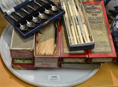 Lot 145 - Dental tray and assorted cutlery