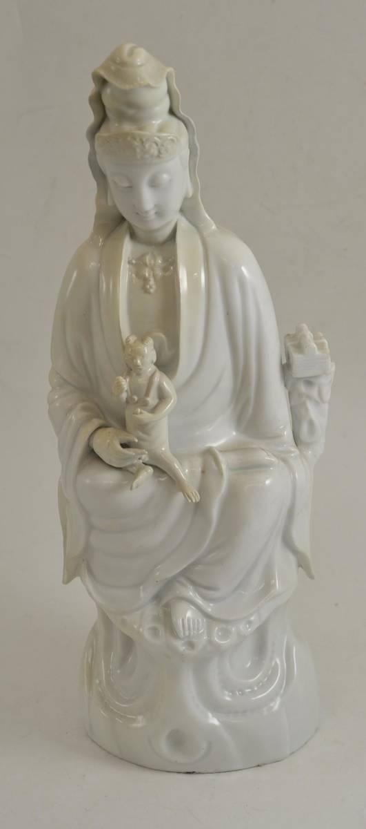 Lot 151 - Quan Yin blanc de chine figure (restored)