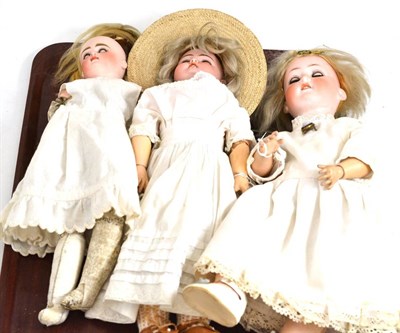 Lot 159 - Simon and Halbig (S&H) bisque socket head doll impressed '1079', with sleeping blue eyes,...