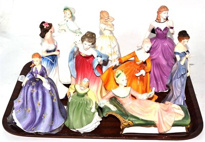 Lot 163 - A collection of ten Royal Doulton china figures