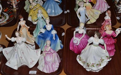 Lot 171 - A collection of ten Coalport and Royal Doulton china figures