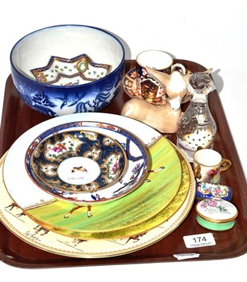 Lot 174 - Tray comprising collectable ceramics, miniature boxes etc