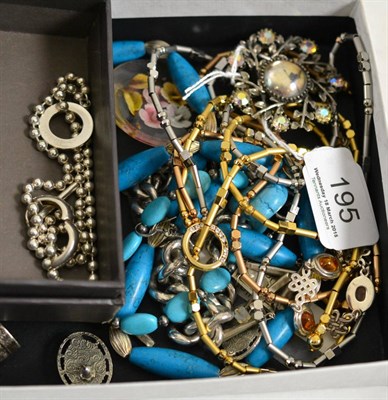 Lot 195 - Assorted silver and costume jewellery, including a pendant marked Gucci