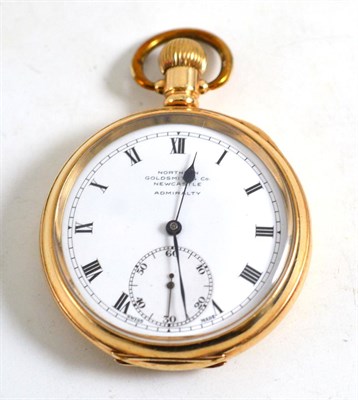 Lot 208 - A gold plated pocket watch Northern Goldsmiths Co