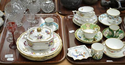 Lot 243 - Two trays of assorted 19th century and later decorative ceramics, glassware etc