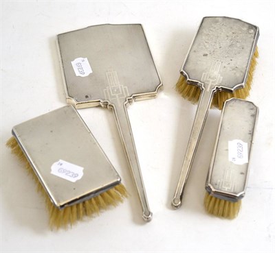 Lot 249 - A silver backed brush/mirror set (4)