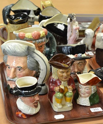 Lot 250 - Two trays of Royal Doulton and other character jugs and a Coalport figure of Ruby