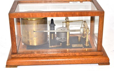 Lot 252 - Negretti and Zambra (London) barograph No.35373 with brass drum having clockwork mechanism,...