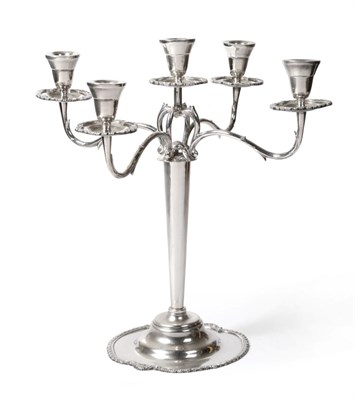 Lot 461 - A Mexican Silver Five-Light Candelabrum, Tane Orfevres, Mexico City, 2nd half 20th century, 925...