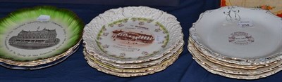 Lot 258 - Co-operative interest: twelve Victorian china plates including 'Felling Heworth', 'Lepton...