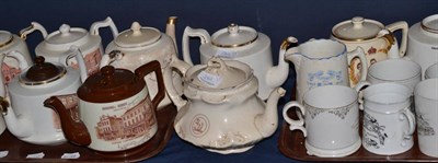 Lot 262 - Co-operative interest: collection of Victorian and later teapots and mugs, including 'Diamond...