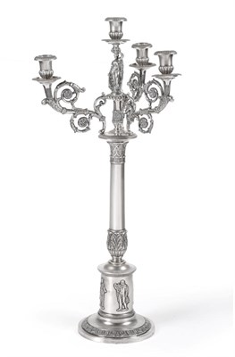 Lot 462 - A German Silver Neo-Classical Four-Light Candelabrum, Wilhelm Conrad Hessenberg, Frankfurt,...