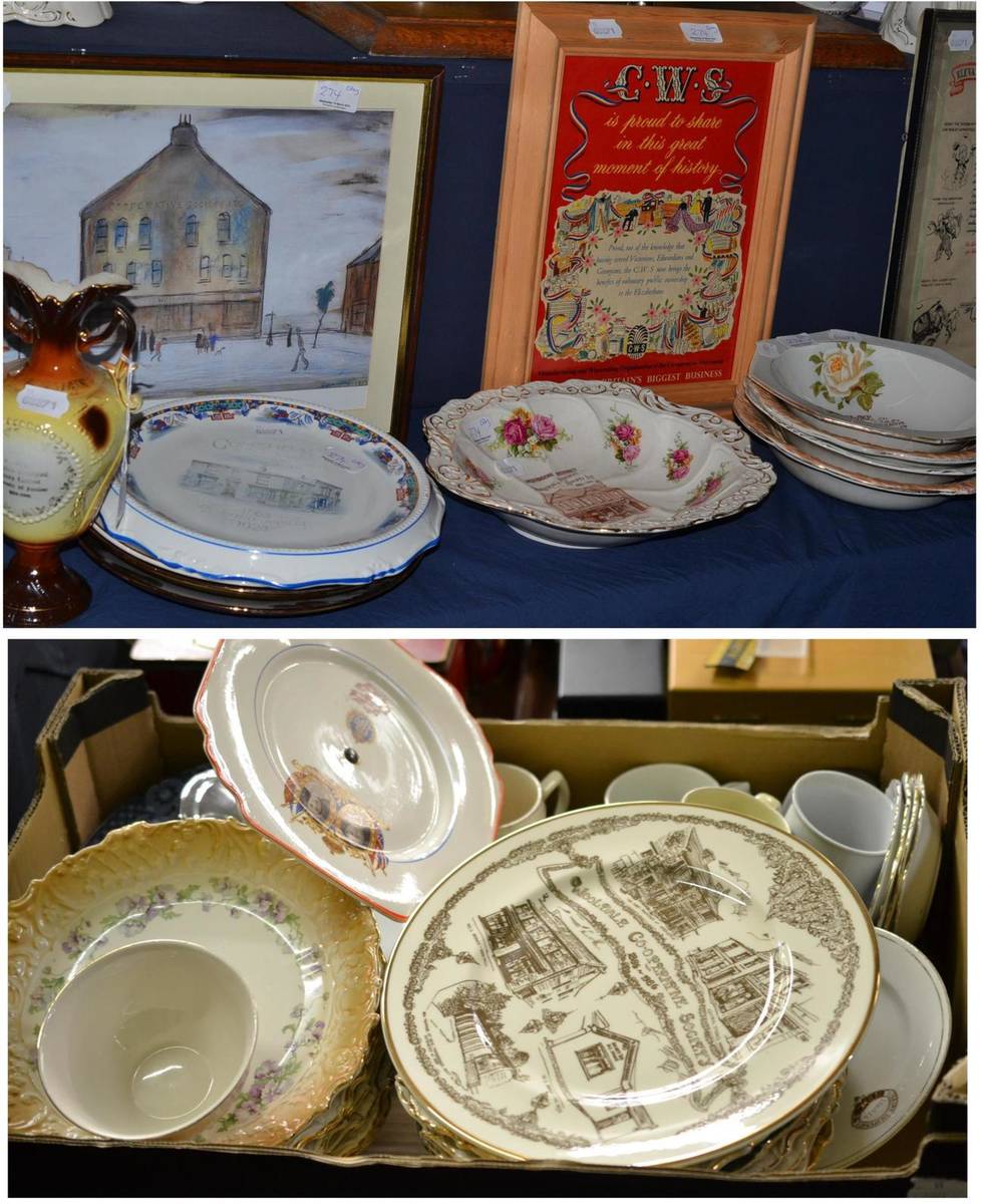 Lot 274 - Co-operative interest: quantity of assorted Victorian and later ceramics including 'Mirfield...