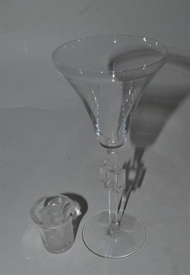 Lot 299 - Art Deco Lalique Hagueneau wine glass and a tiny late Lalique vase