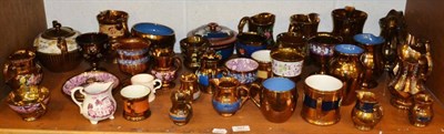 Lot 327 - A shelf of copper lustre ware