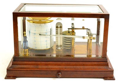 Lot 345 - A mahogany cased barograph, fitted with a base drawer