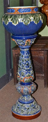 Lot 355 - A majolica jardiniere on stand