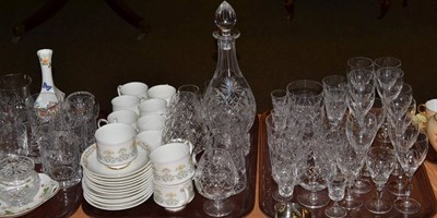 Lot 372 - Assorted cut glassware, decanter and stopper, Paragon Fiona pattern tea service, decorative...