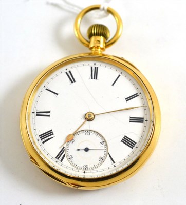 Lot 381 - An 18ct gold open faced pocket watch